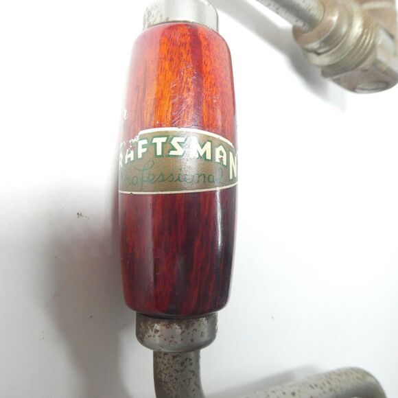 Craftsman Professional Hand Drill Bit Brace Wood Handle Vintage Tool - Picture 4 of 9